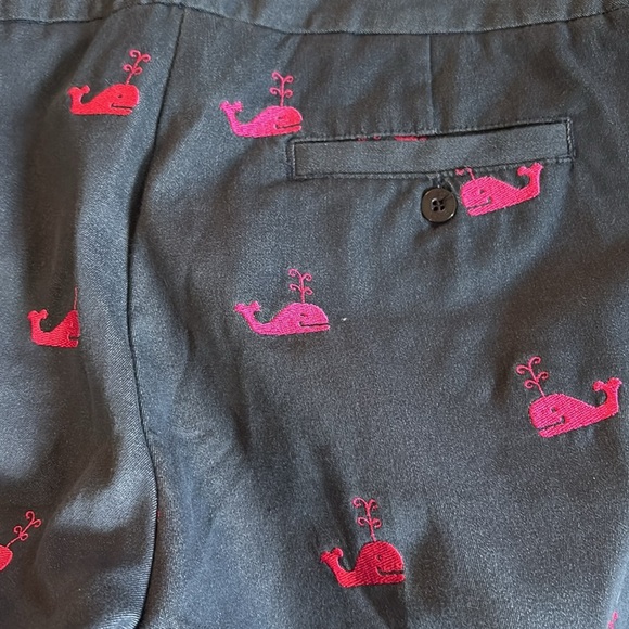 Lilly Pulitzer navy blue Pants with Pink whale embroidered Detail - size 4 - Picture 5 of 5